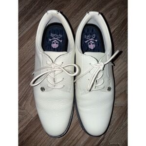 G/FORE Gallivanter Sno White Pebble Leather Golf Shoes Ladies Size 8 Worn Once